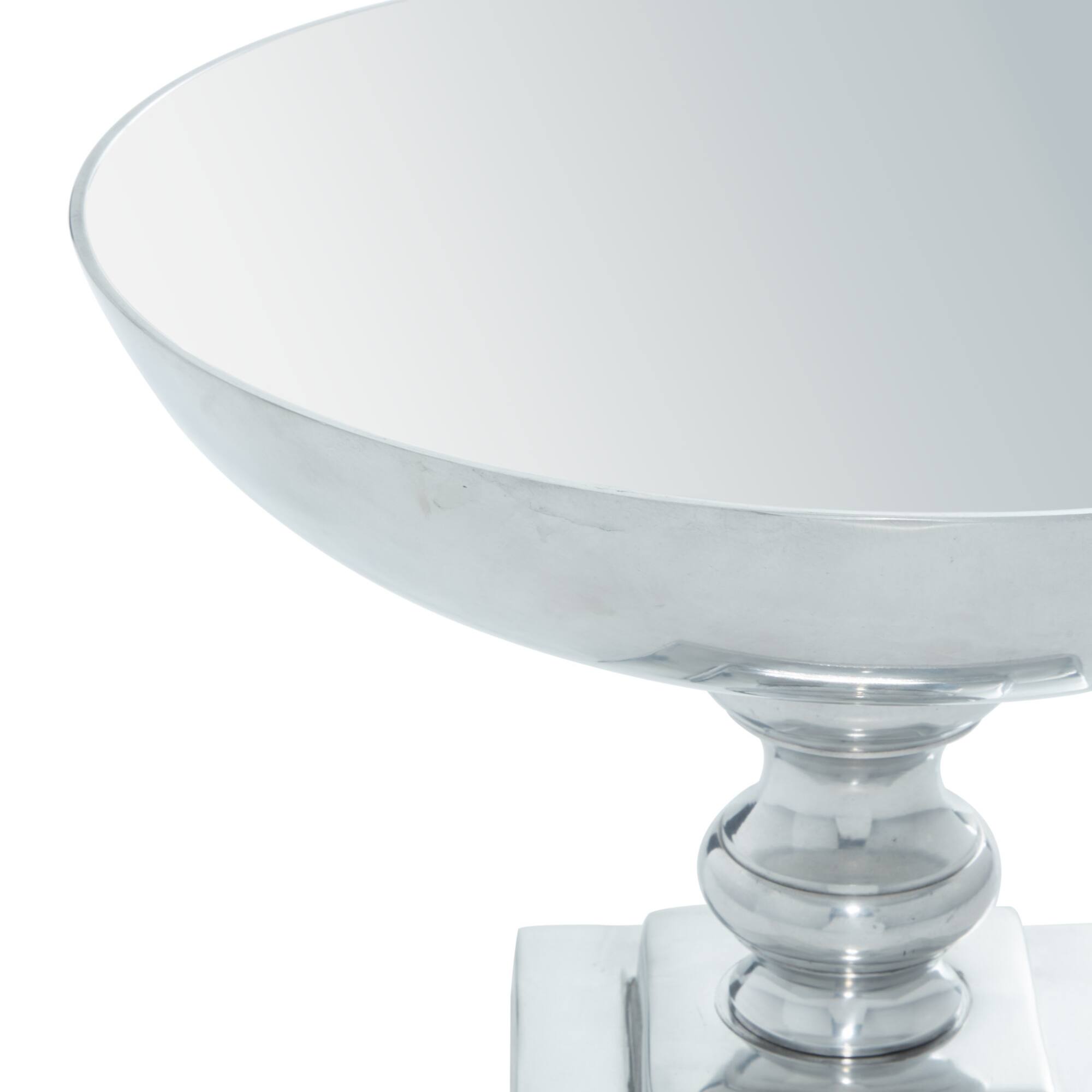 15" Silver Aluminum Traditional Decorative Bowl